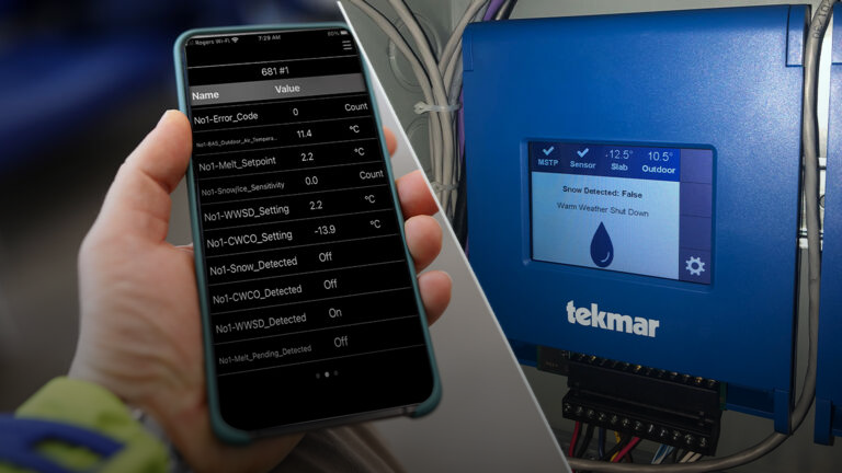 Connecting tekmar snow melt to app